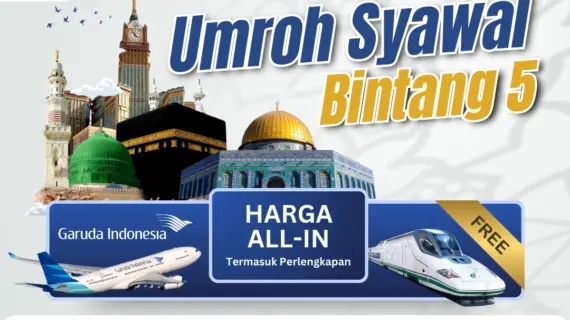 Umroh Syawal 2026 – Hotel Bintang 5 Dekat Haram dan Nabawi